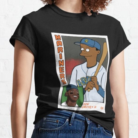 simpsons t-shirt homer at the bat - ken griffey jr. simpsons parodi baseball kort t-shirt klassisk t-shirt rb0709 Kläder DL0Z4F1 The Simpson Shop